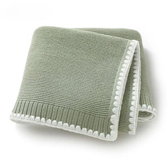 Personalized Name Breathable Baby Blanket Boys Girls Swaddle Wraps Newborn Nap Blankets Knitted Acrylic Infant Security Blankets