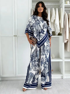 New Women Sets Spring Summer Boho Fashion Printed Matching Set Floral