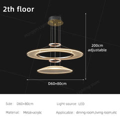 Living Room Pendant Light Duplex Staircase Pendant Light Villa for Dining Table Hanging Lamp Living Room Chandelier