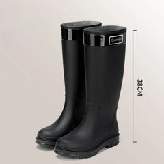 Adult Fashion Tall Rain Shoes Women's Water Boots Velvet Waterproof and Non-slip Outer Snow Boots