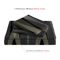 3pcs Botanical Geometric Lines Floral Design Bedding Set Included 1