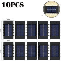 10 LED Solar Wall Lamp Outdoor Waterproof Solar Powered Light UP and