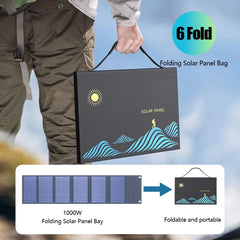 1000w Solar Panel Portable Folding Bag Usb+dc Output Solar Charger