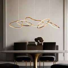 Modern Rings Pendant Lights Black&Golden for Living Dining Room Bedroom Ceiling Chandelier Lamps Indoor Hanging Lighting Fixture