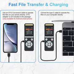 Professional AI Voice Recorder 9126KBPS Hi-Res Audio for Interview Meeting Lecture Evidence Collection Noise Reduction Recorder