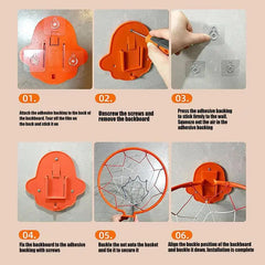 Indoor Basketball Hoop 32cm Dribbling Silent Basketball Training Hoop Noiseless Bouncing Wall-Mounted Toddler Outdoor Toys For