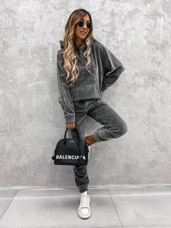 Autumn Winter Tracksuit Women Two Piece Set Oversized Hoodie