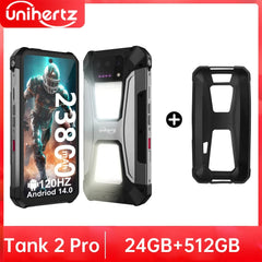 Unihertz tank 2 Pro 8849 rugged phone with projector, 100MP camera, 24GB 512GB, Android 14, 100MP, NFC, Helio G99, 23800mAh , 4G