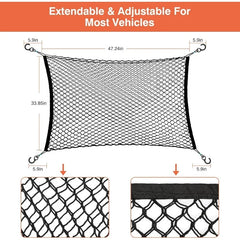 120X90CM Car Trunk Fence Pet Dog Isolation Protective Net Durable Elastic Isolation Double Layer Nets Safety Fence for Any Car