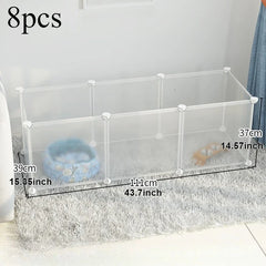 Foldable Dog Cage Yard Fence,Small Pet Playpen DIY Freely Combined with Assembled, for Dog Cat Kitten Rabbit Guinea Pig Bunny