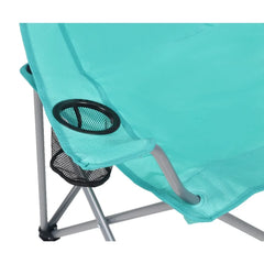Quad Folding Camp Chair with Cup Holder, Green Sea