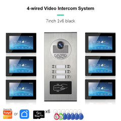 ANJIELO 2-12 Units Apartment Doorbell Video Intercom System Digital Frame Background Music Detection Preview NEW 2026