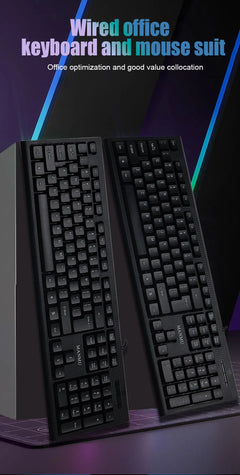 MANMU MJS-016™ Wired Ergonomic Keyboard & Mouse Combo Set – USB, 1200 DPI, CE Certified, Home & Office Gaming Setup | FlipStylez LLC®