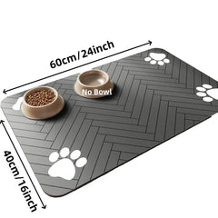 Pet Feeding Mat-Absorbent Pet Placemat Rubber Backing Quick Dry Water Mat for Dog Cat for Food and Water Bowl with Waterproof