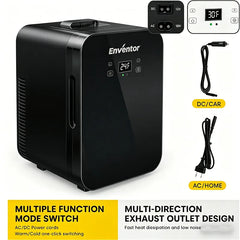Enventor 10L Mini Car Refrigerator Portable Skincare Fridge AC 120V/DC 12V Thermoelectric Cooler and Warmer Function For Camping