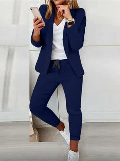 2 Piece Women's Autumn Winter Suit Fashion Slim Fit Lace-Up Small Feet