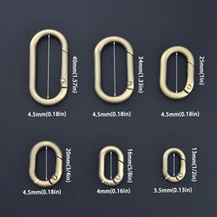 5pcs Metal Oval O Ring Spring Clasp Openable Round Carabiner Keychain Clips Hook Dog Chain DIY Jewelry Buckle
