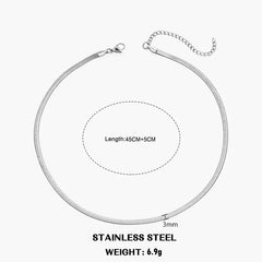 Hot Classic Unisex Flat Snake Chain Choker Necklace For Women Stainless Steel Herringbone Gold Silver Color Fashion Jewelry Gift