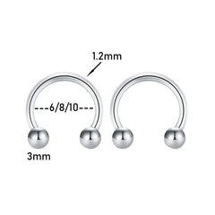 2pcs Stainless Steel Crystal CZ Tragus Piercing Helix Studs Earrings