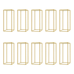 10pcs Wedding Flower Stand Set 23.62"h Gold Metal Column Rack Wedding