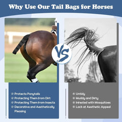 Horse Tail Protector Wrap Adjustable Horse Tail Guard Anti‑Rubbing Equestrian Equipment for Horse Transportation Training