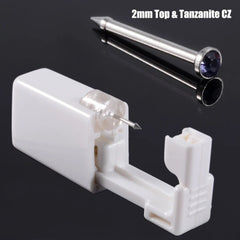Disposable Safe Sterile Piercing Unit For Nose Studs Piercing Gun Tool Machine Kit Stud CZ Earrings Body Jewelry Easy Used 0.8mm