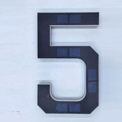 LED Solar House Number Light Waterproof Address Sign Modern Light Sensor Door Plate for Outdoor Home Yard Wall Decoration Use