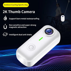 Mini Magnetic Thumb Action Cam 120° Wide Angle Smart Anti Shake For Bike Vlog Motorcycle Daily School Recording And Cycling