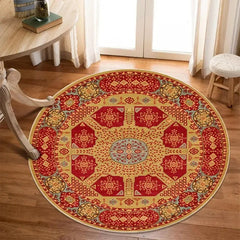 Bohemia Luxury Pattern Persian Round Carpet Washable Decoration Home