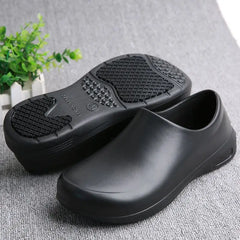Non-Slip Chef Shoes for Both Men and Women - Lightweight and Comfortable Slip-On Wooden-Soled Shoes, Eva Upper + Waterproof/Non-Slip Rubber Sole - All-Weather Standing Work Shoes, Suitable for Kitchens, Hospitals, Restaurants