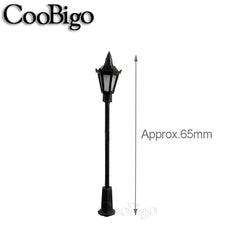 10pcs Micro Street Lamp Road Streetlight Mini Lamppost Light LED Lighting Miniature Model DIY Craft Garden Landscape  Decoration