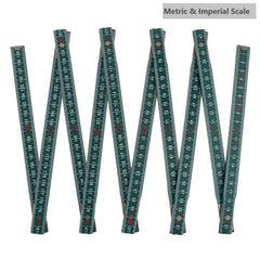 2M Metric & Imperial Scale Folding Wood Ruler Multifunctional Measuring Tools for Teaching / Drawing