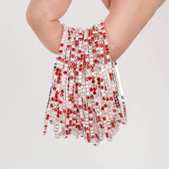 5pcs Fashion Colorful Acrylic Crystal Rhinestone Elastic Bracelet for