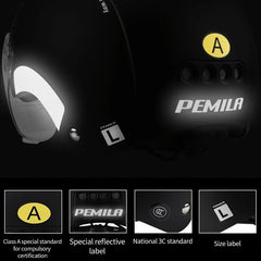PEMILA Cycling Helmet With Goggles Lens Bicycle Helmet MTB Road Bike Reflective Sticker E-Bike Motorcycle Men Women Bike Helmet