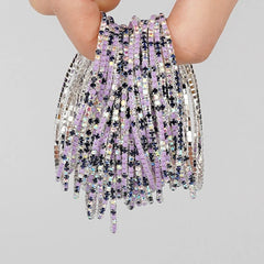 5pcs Fashion Colorful Acrylic Crystal Rhinestone Elastic Bracelet for