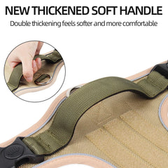 Tactical No-Pull Dog Harness Reflective Heavy Duty Oxford Cloth Waterproof Medium Large Breed Outdoor Walking Pet Vest Harness