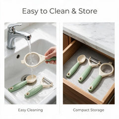 3PCS Baby Food Preparation Kit Baby Feeding Spoon Food Strainer Peeler Infant Feeding Tools
