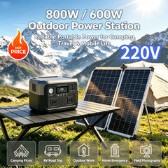 New 800W 589WH Portable Power Station 600W/800W Solar Generator LiFePO4 Backup Power Bank for Outdoor Camping Home Emergency
