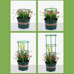 Tomato Cages Trellis Plastic Column Vine Plant Bracket Potted Flower Plant Support Pile Stackable Tomato Tower Plant Cage