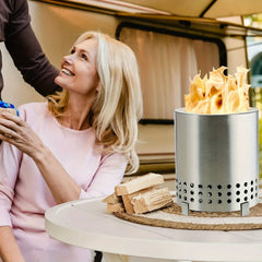 Camping Stove Tabletop Pit with Stand Outdoor Fireplaces Heater for