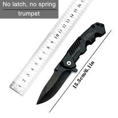 This multi-functional all-in-one folding knife is a portable tool for outdoor camping, hiking, survival, and household peeling