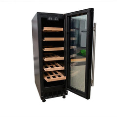 Commercial & Household Mini Bar Refrigerator Built-in LED Light Small Freestanding Wine & Beverage Chiller Coolers Cabinet