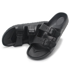 Litfun Women Summer Fashion Slippers 2025 New Outdoor Non-slip Beach Sandals With Double Buckle Indoor Casual Flat House Slides