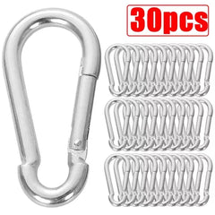 50/10pcs Mini Carabiner Keychain Alluminum Alloy D Type Buckle Spring