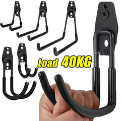 Garage Heavy Duty Metal Hook Organizer Steel Wall Mount Anti-slip Bicycle Hanger Hooks Ladders Bulky Items Storage Garden Tool