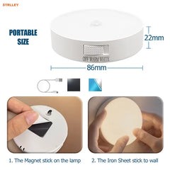 Motion Sensor Light Rechargeable Sensing In Dark Light Sensitivity USB LED Night Light Portable Wireless Magnetic Cabinet Lamp