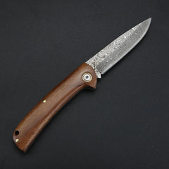 Damascus folding knife, high hardness, household fruit peeler, multi-purpose knife