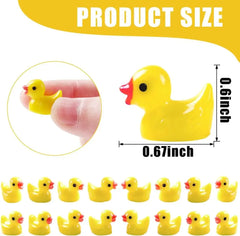 200pcs Mini Resin Ducks Yellow Tiny Ducks Mini Ducks Bulk Little Duck Figures Garden Crafts Tiny Duck Landscape Plants Fairy