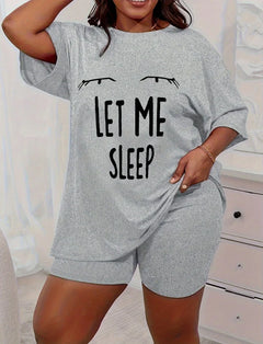 Summer Womens Sleepwear Set T Shirt Shorts Oversized Comfortable Home Outfit