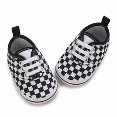 2025 New Baby Canvas Sneakers Anti-slip Soft Plaid Baby Boy Girl Shoes Newborns First Walkers Infant Baby Unisex Casual Shoes